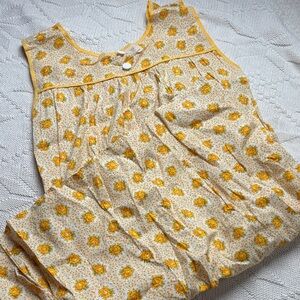 Vintage Cream and Yellow Floral Midi Dress